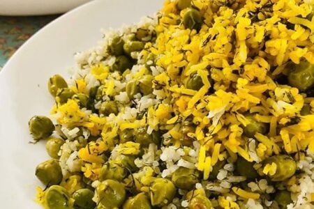 طرز تهیه نخودفرنگی پلو بدون گوشت